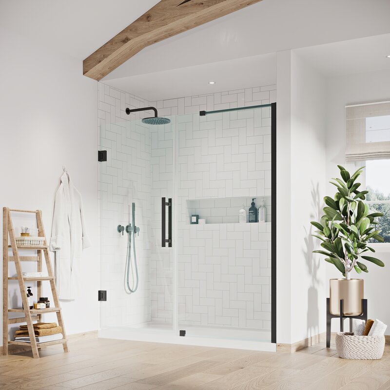 OVE Decors Endless TP01802K0 TampaPro, Alcove Frameless Hinge Shower Door And Base, 60 In. W X